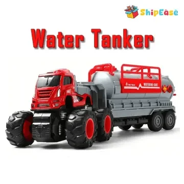 Friction Powered Fire Rescue Truck Toy for Boys Girls Kids Watering Cart Trailer 1:43 Die cast Alloy Fire Water Tanker Miniature Truck Pull Back Vehicle Gift (Pack of 1, Multicolor)